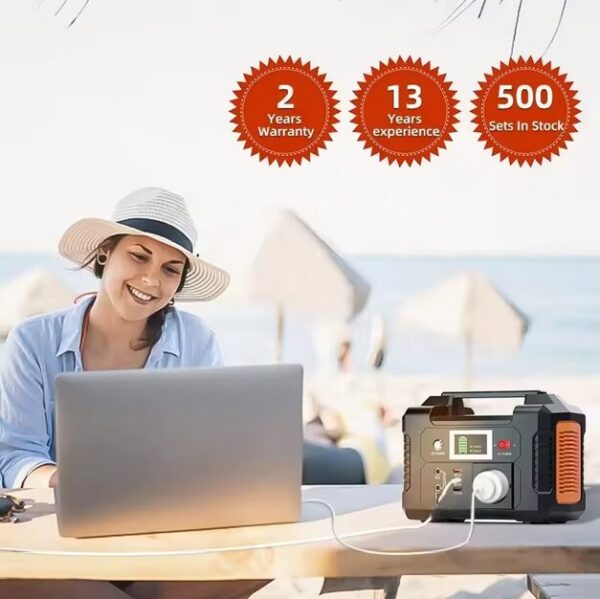 Portable Power Station 300W Power Supply Lithium Ion Battery System Charging Rechargeable Solar Generator Solar Panel Outdoor - Image 2