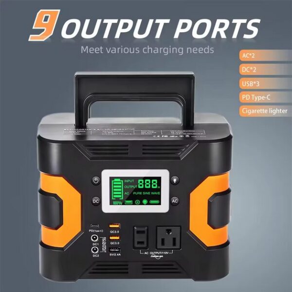Portable Solar Power Station 300w Lithium Battery Power Bank Outdoor Emergency Portable Power Station Solar Generator OEM/ODM - Image 2