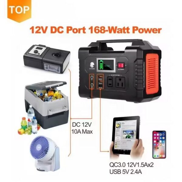 Portable Power Station 300W Power Supply Lithium Ion Battery System Charging Rechargeable Solar Generator Solar Panel Outdoor - Image 4